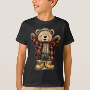 Camiseta Oso Teddy Feliz con Disfraz de Colores de Franela