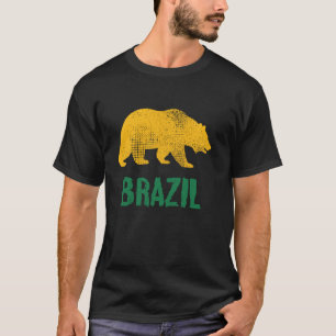 Camiseta Oso Temático Bandera de Brasil Bandera Brasileña V