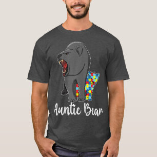 Camiseta Oso Tía De La Tía De Autismo De La Mujer, Oso De L