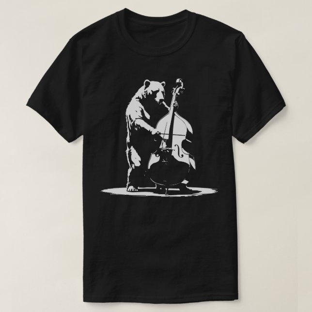 Camiseta oso tocando el bajo doble (Diseño del anverso)