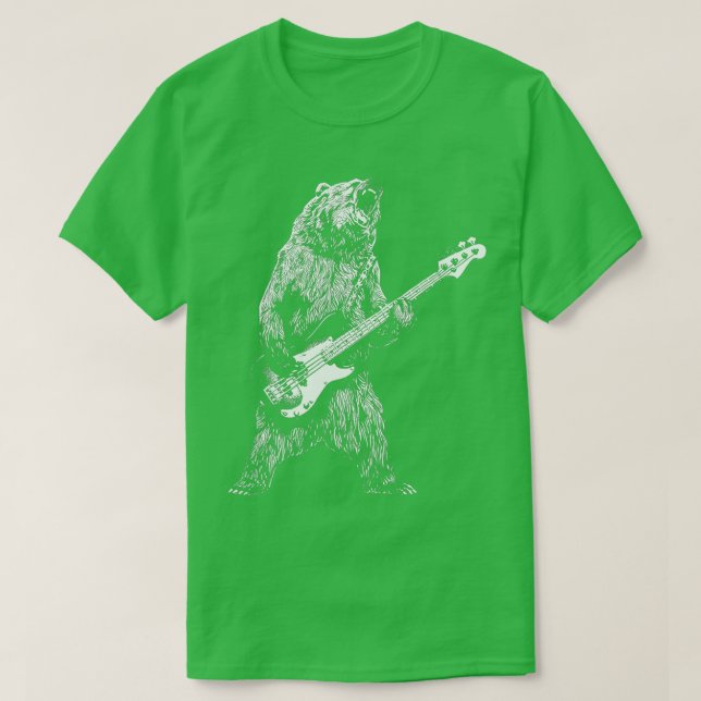 Camiseta Oso tocando guitarra de tocador para animales masc (Diseño del anverso)