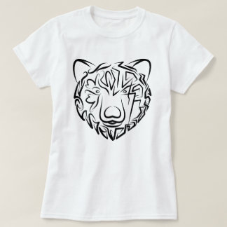 Camiseta Oso tribal blanco y negro