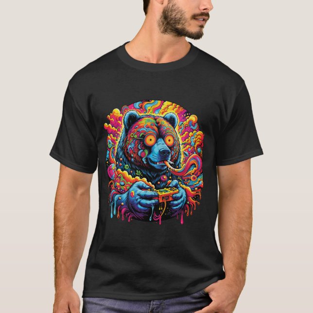 Camiseta Oso trippy de gamuza (Anverso)