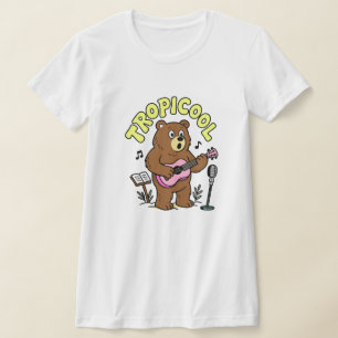Camiseta Oso Tropicool Tocando Ukulele – Música Divertida y