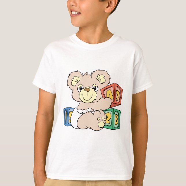 Camiseta Oso y bloques de bebé (Anverso)