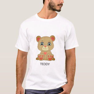 Camiseta Oso y corazón de peluche moderno