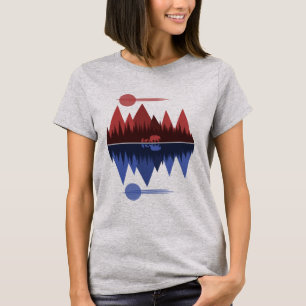 Camiseta Oso y crías (Rojo/Azul)