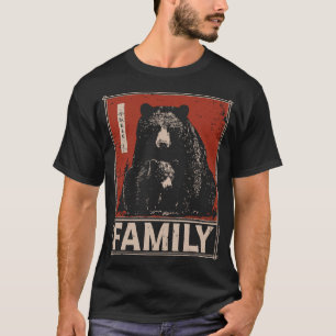 Camiseta Oso y cubo negro - enlace familiar fuerte y tenso
