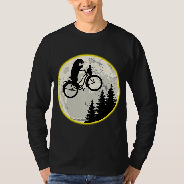 Camiseta Oso y gato en bicicleta. (Anverso)