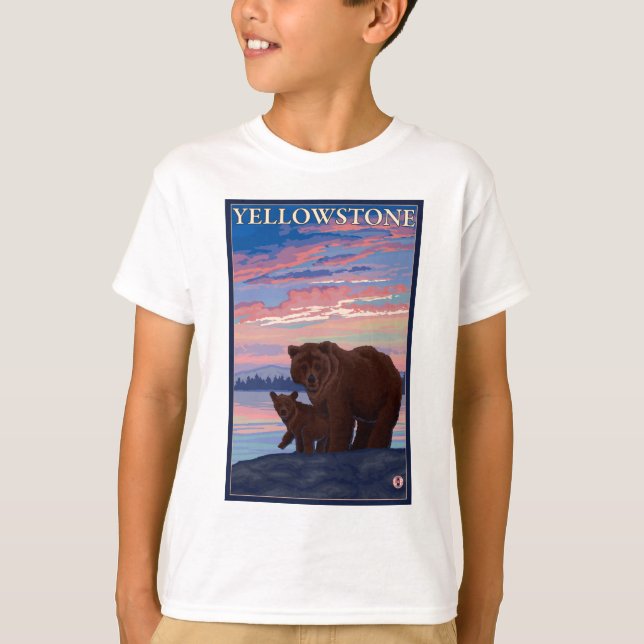 Camiseta Oso y parque nacional de Cub - de Yellowstone (Anverso)
