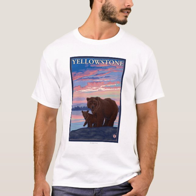 Camiseta Oso y parque nacional de Cub - de Yellowstone (Anverso)