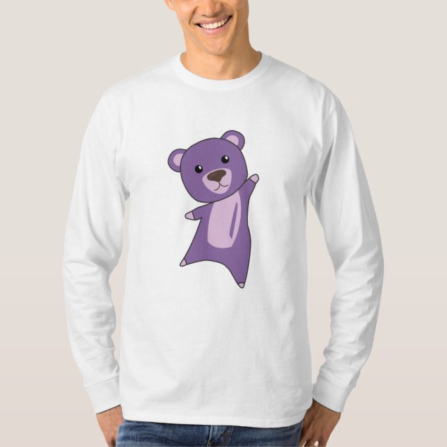 Camiseta Osos Coloridos De Oso Púrpura Cutan Animales Para  (Anverso)