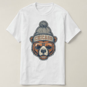 Camiseta Osos de Fútbol de Chicago Línea del Cielo Retro