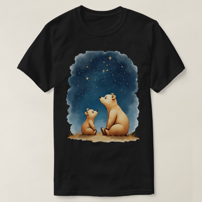 Camiseta Osos de la noche estrellada (Diseño del anverso)