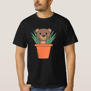Camiseta Osos de maceta de oso marrón de oso de planta
