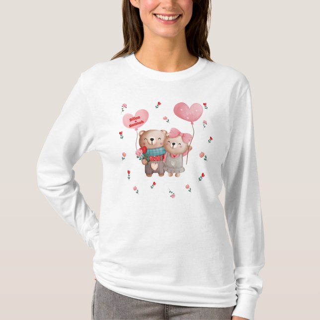 Camiseta Osos de peluche enamorados de San Valentín (Anverso)