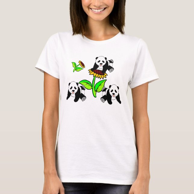 Camiseta Osos de un girasol y de panda (Anverso)