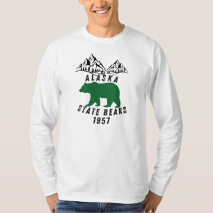 Camiseta Osos del Estado de Alaska Diseño Retro Negro 1957