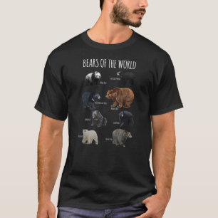 Camiseta Osos del mundo Panda Polar Grizzly Black Cute