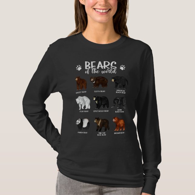 Camiseta Osos del mundo - Tipos de osos (Anverso)