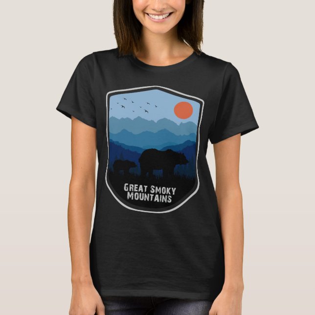 Camiseta Osos del Parque Nacional de las Montañas Retro Gre (Anverso)