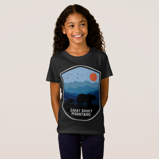 Camiseta Osos del Parque Nacional de las Montañas Retro Gre (Anverso completo)