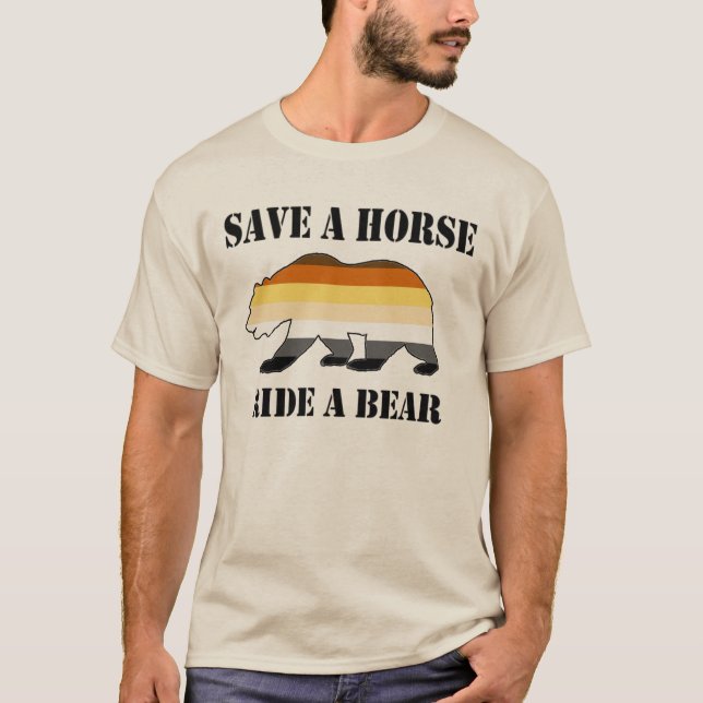 Camiseta Osos gay salvan un oso a caballo (Anverso)
