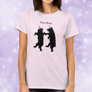 Camiseta Osos negros bailando con sombrero de rayas Tiempo 