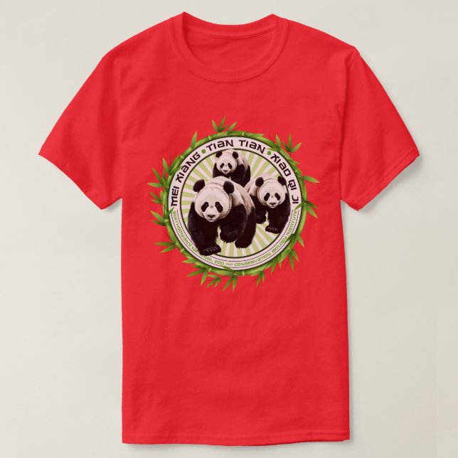 Camiseta Osos Panda de China (Diseño del anverso)