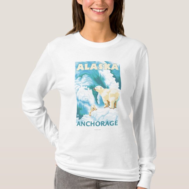 Camiseta Osos polares y Cub - Anchorage, Alaska (Anverso)