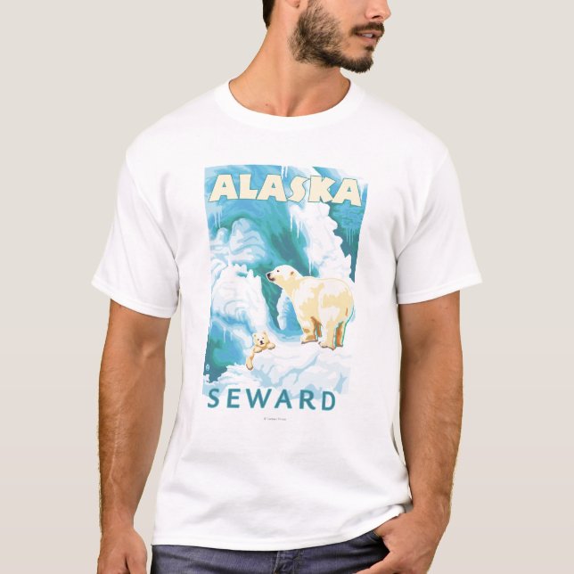 Camiseta Osos polares y Cub - Seward, Alaska (Anverso)