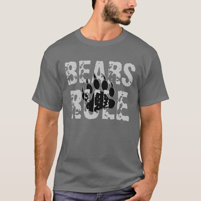 Camiseta Osos regla paño de oso negro y plata (Anverso)