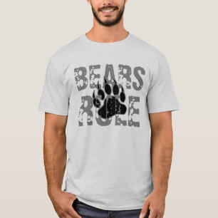 Camiseta Osos Regla Pata de oso negra y plateada