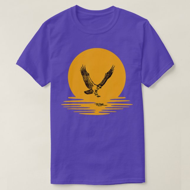 Camiseta Osprey Bird Hunt Sunset Naranja para los hombres B (Diseño del anverso)