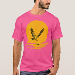 Camiseta Osprey Bird Hunt Sunset Naranja para los hombres B