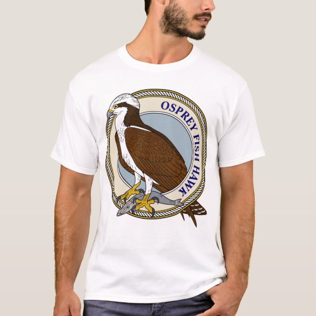 Camiseta Osprey (halcón de pescados) con la captura-m (Anverso)