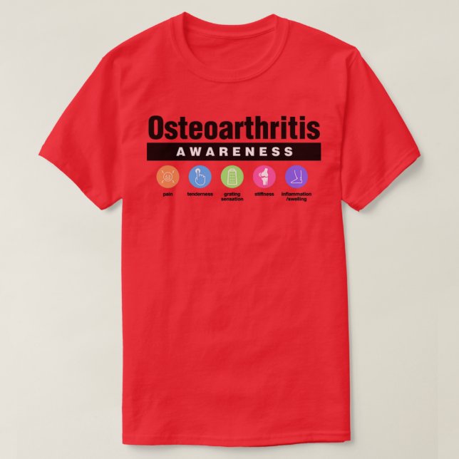 Camiseta Osteoartritis Discapacidad Síntomas de Conciencia (Diseño del anverso)