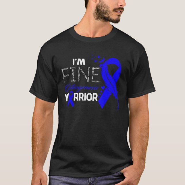 Camiseta Osteogénesis Guerrero soy fina pluma (Anverso)
