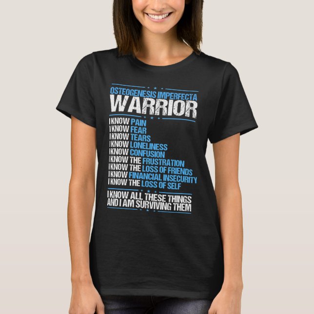 Camiseta Osteogénesis Imperfecta Conciencia Dolor Cinta Azu (Anverso)