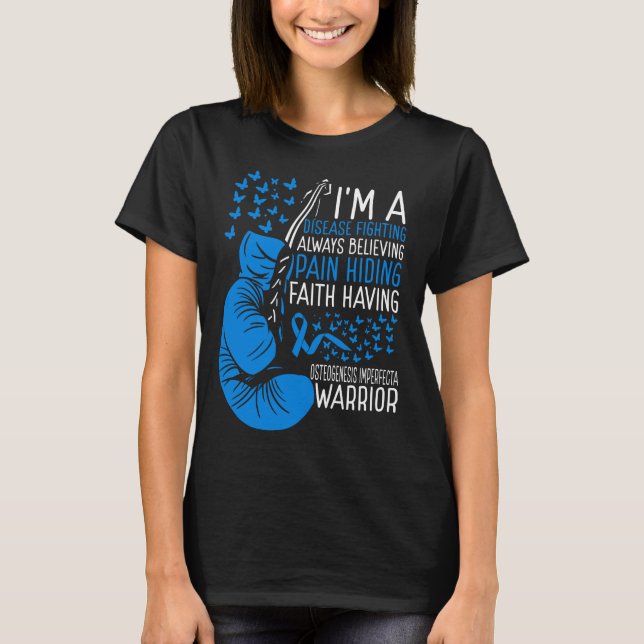 Camiseta Osteogenesis Imperfecta Warrior Awareness Ribbon (Anverso)