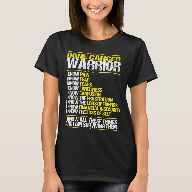 Camiseta Osteosarcoma Conciencia del cáncer Cinta amarilla  (Anverso)