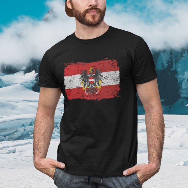 Camiseta Österreich Austria Flagge - Geschenk (Zeigen Sie Ihre patriotische Seite mit diesem einzigartigen schwarzen T-Shirt! )