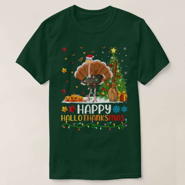 Camiseta Ostrich Bird Lover Funny Feliz Ostrich Hola Gracia (Diseño del anverso)
