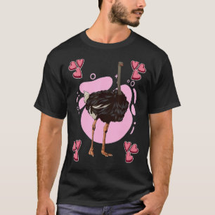 Camiseta Ostrich Heart Design Bird Stube Ostriches