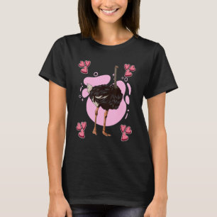 Camiseta Ostrich Heart Design Bird Stube Ostriches