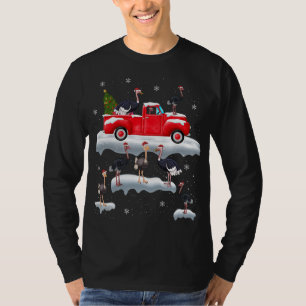 Camiseta Ostrich Manejando Árbol de Navidad Camión Rojo Ost