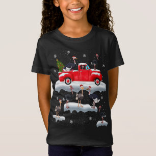 Camiseta Ostrich Manejando Árbol de Navidad Camión Rojo Ost