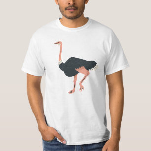 Camiseta Ostrich Personalizado lindo aislado en fondo blanc