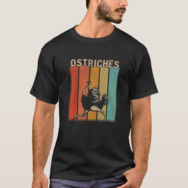 Camiseta Ostriches Hombres Mujeres Niños Ostriches Retr (Anverso)