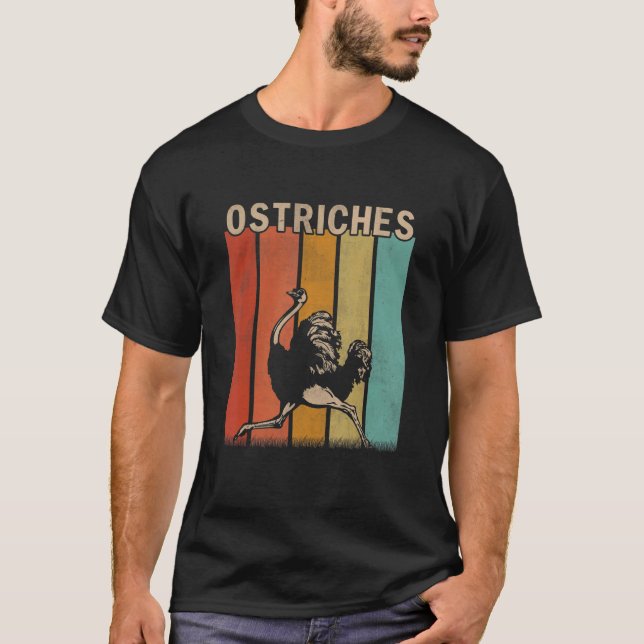 Camiseta Ostriches Masculinos Mujeres Niños Ostriches Ret (Anverso)